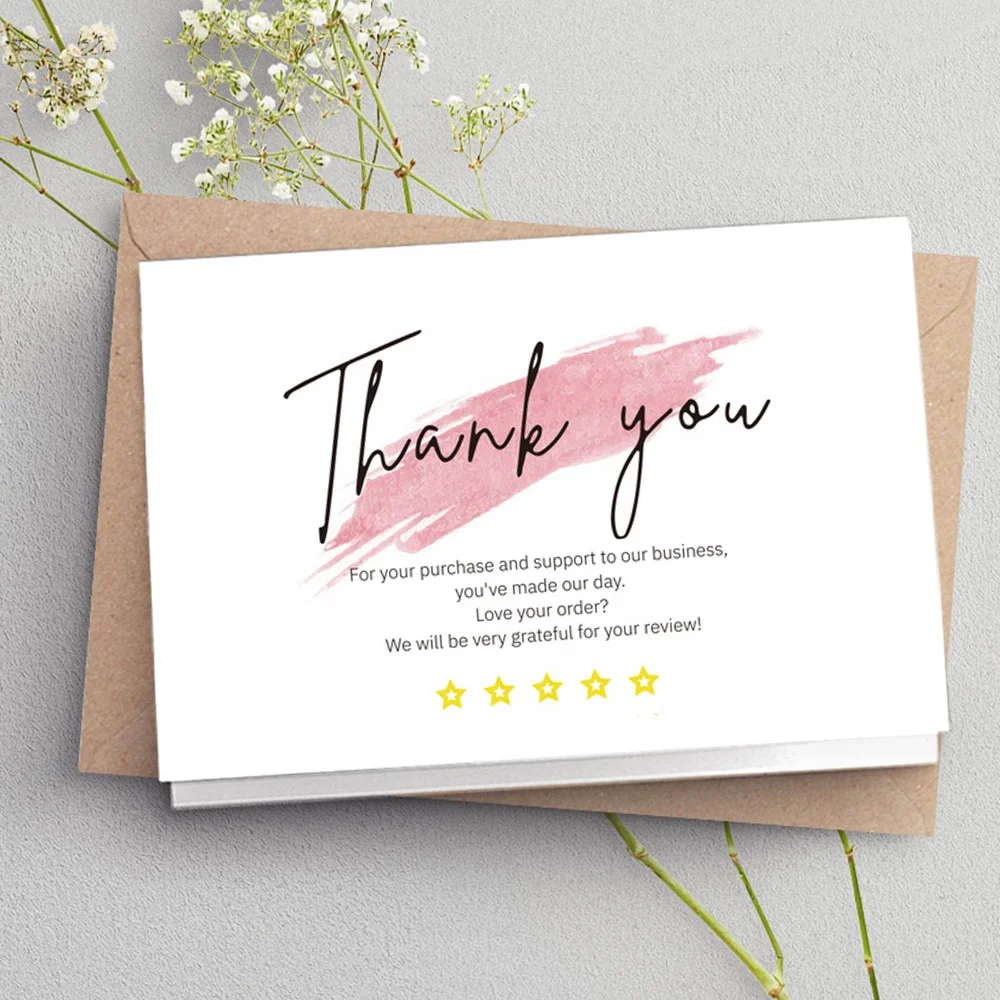 Luxury Recycled Paper Gift Postcard Greeting Cards With Envelope Thank You Card Customized Business Cards
