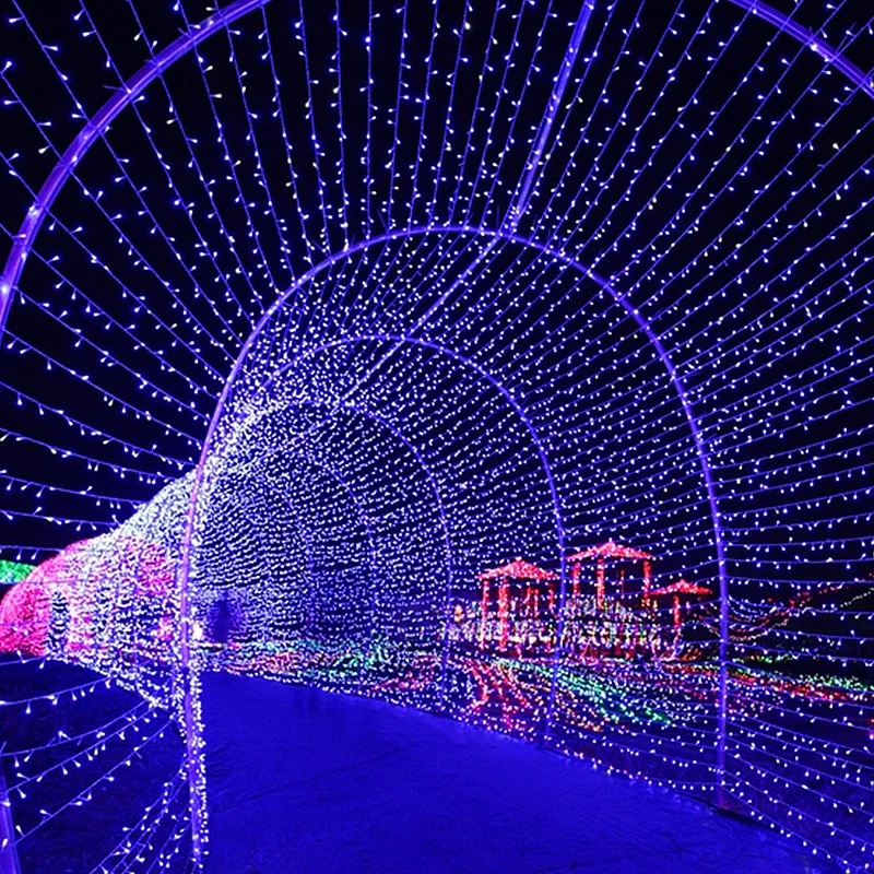 Led outdoor Holiday Street Garden Park Square decorated time tunnel waterproof metal arch 3D motif lights