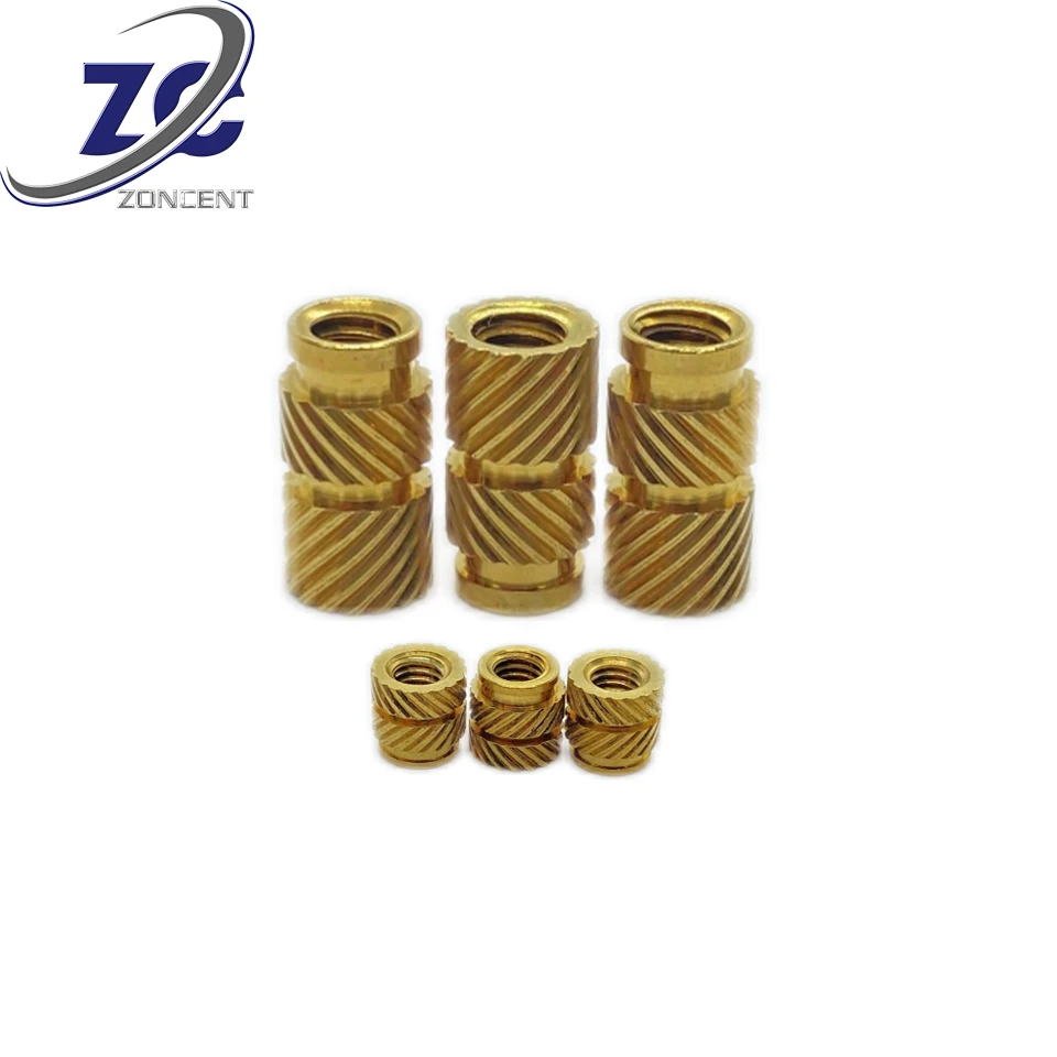 M2/M3/M4/M5/M6 Female Insert Nuts Thread Knurled Nuts Brass Threaded Insert Brass Embedment Nuts