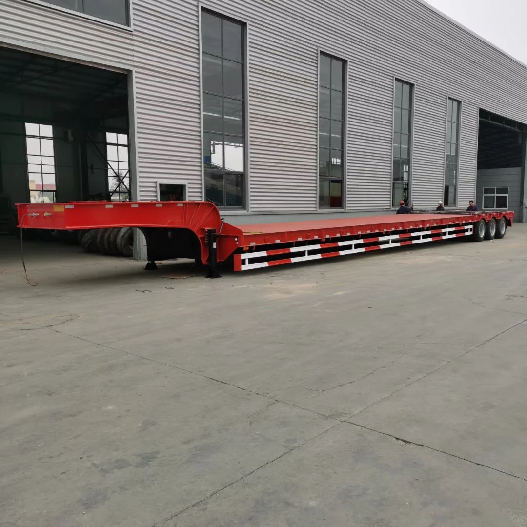 Multi Axles And Multi Line Special Trailer Heavy Duty Machine Carrier Lowboy 80 Tons Low Bed Trailers