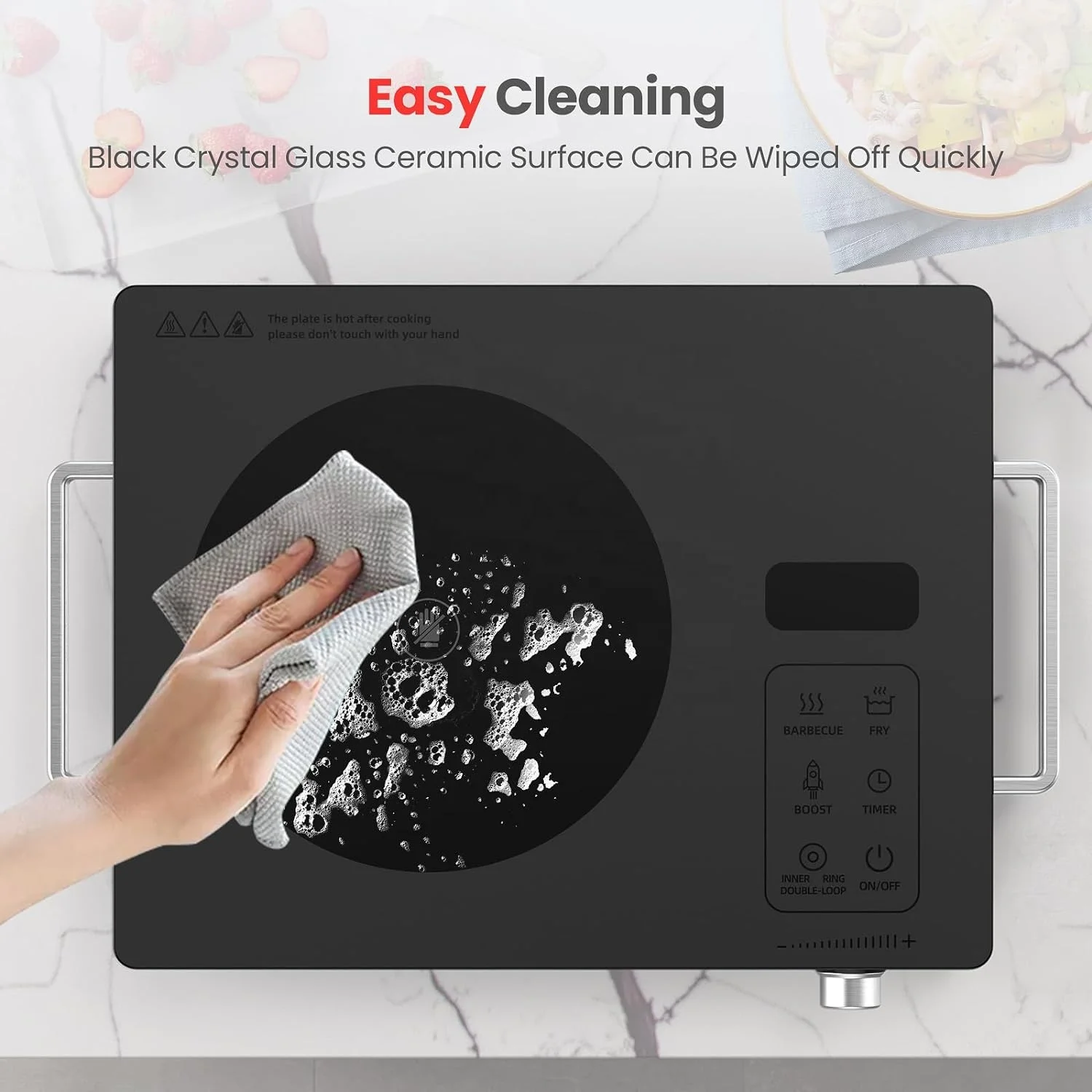 ANZHIK factory supply 1800W Portable Ceramic Infrared Hot Plate,Stainless Steel Induction Cooker Electric Cooktop For Cooking