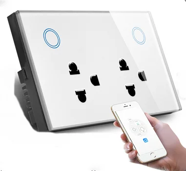 US/AU/North America Standard Wifi Double Power Point 2 Plug/Gang Socket Touch Function with USB Charge Port