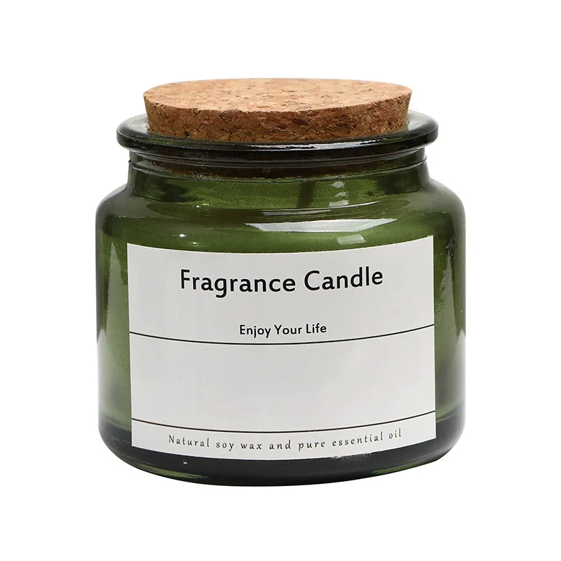 In Bulk Creative Souvenir Glass Jar Scented Candle Wooden Plug Aroma Candle With Clear Amber Green Jar