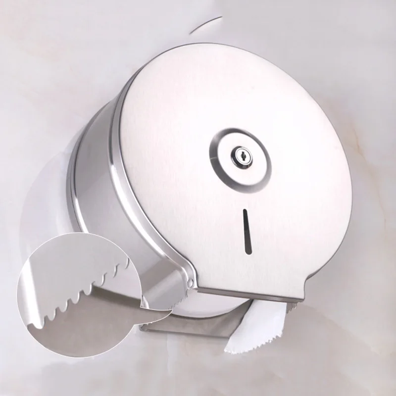 Wall mounted stainless steel large toilet roll paper towel dispenser