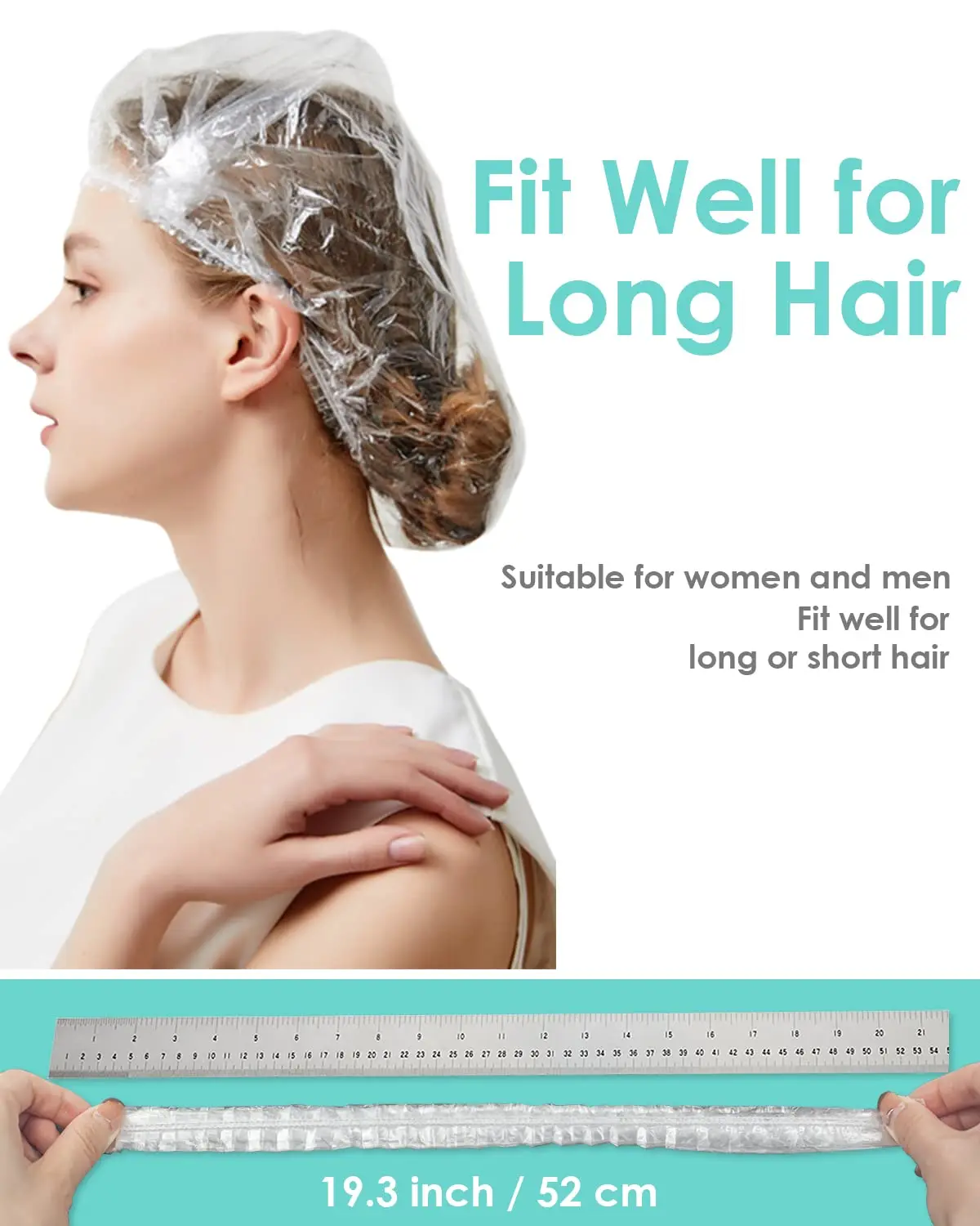 100PCS Custom shower cap for braids for Women PE Disposable Clear cleaning no rinse shampoo cap