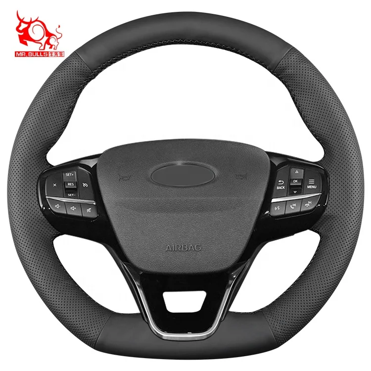 Used car accessories swift sewing Steering Wheel Cover designer for Ford Focus Fiesta Puma ST 2020 2022