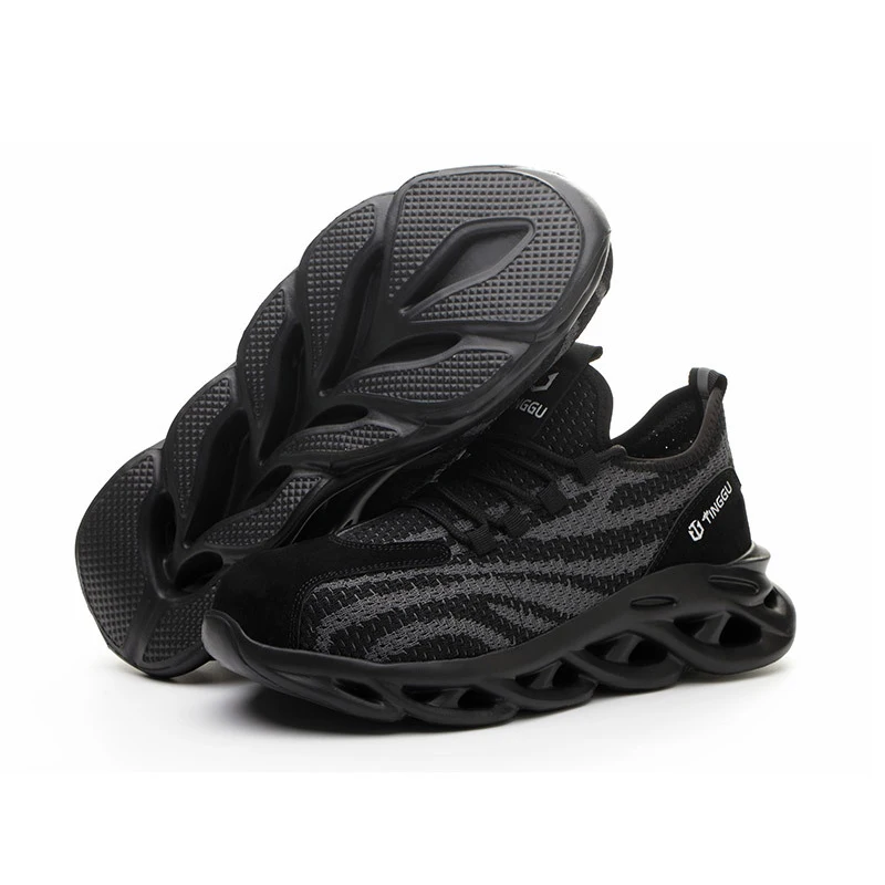 Промышленная защитная обувь для работы, повседневные кроссовки, мужская защитная обувь, противоскользящая Мужская Рабочая обувь с вязаным стальным носком