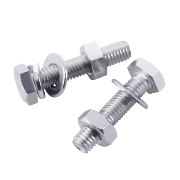 Grade 4.8 8.8 10.9 12.9 Black Oxide Zinc Plated Hexagon Bolt wtih Nut and Spring Washer Flat Washer Hex Head Bolt Assemblies
