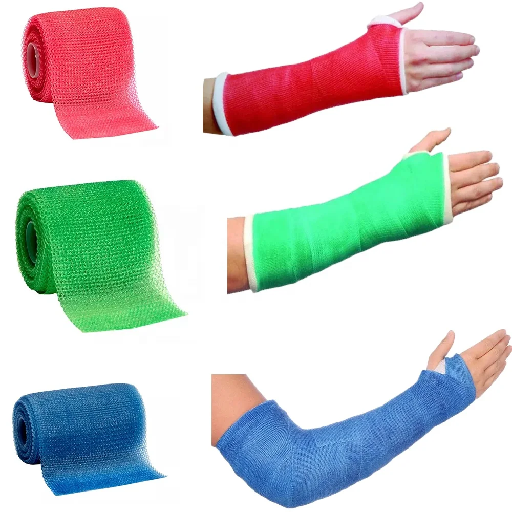 Free Sample Hospital Consumables Durable Light weight Surgery Fixation Fiberglass Polyester Casting Tape Orthopedic cast