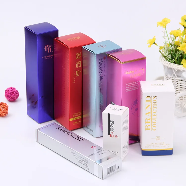 Folding Skin Lotion Cream Skin Care Makeup Lipsticks Cosmetic Packaging Paper Boxes Custom Printed Cardboard Paper 2022.3.25