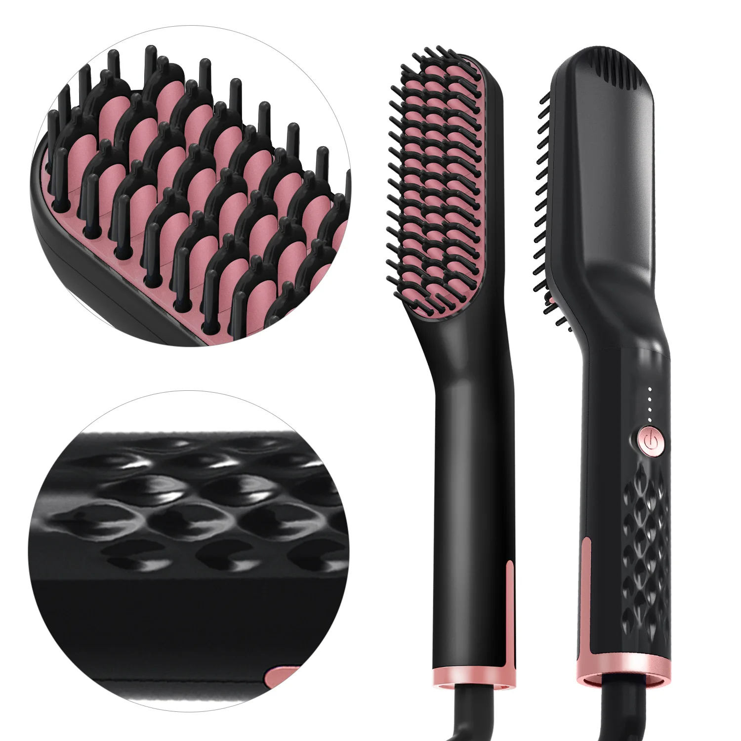 Ceramic Ionic Heating Control Beard Straightener Brush Anti-Scald Electric Multifunctional Quick Straightener Hair Styler Comb