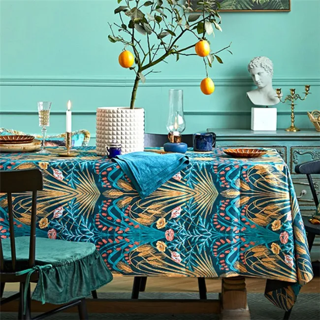 
Good Quality All Over Print Cotton Linen Waterproof Picnic Party Dinner Fancy tartan digital priting tablecloth Table Cloth 