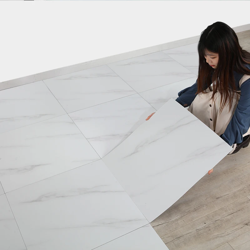 Flooring Distributors Quality Cooperation Factory 12 * 12 Marble Style Dry Back LVT Flooring Self Adhesive PVC Flooring