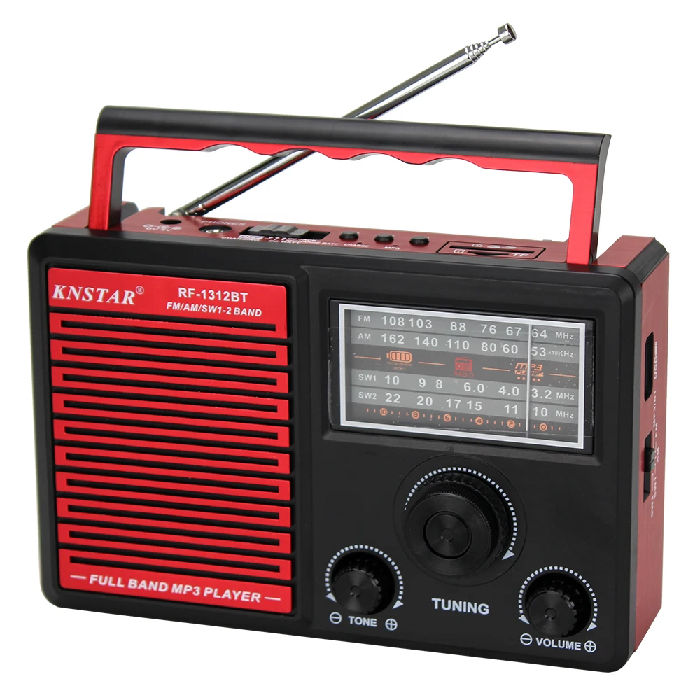 2022 новые knstar портативный am fm ЕО 4 диапазонное радио AC DC перезаряжаемый полный диапазон в винтажном стиле радио RF-1312BT