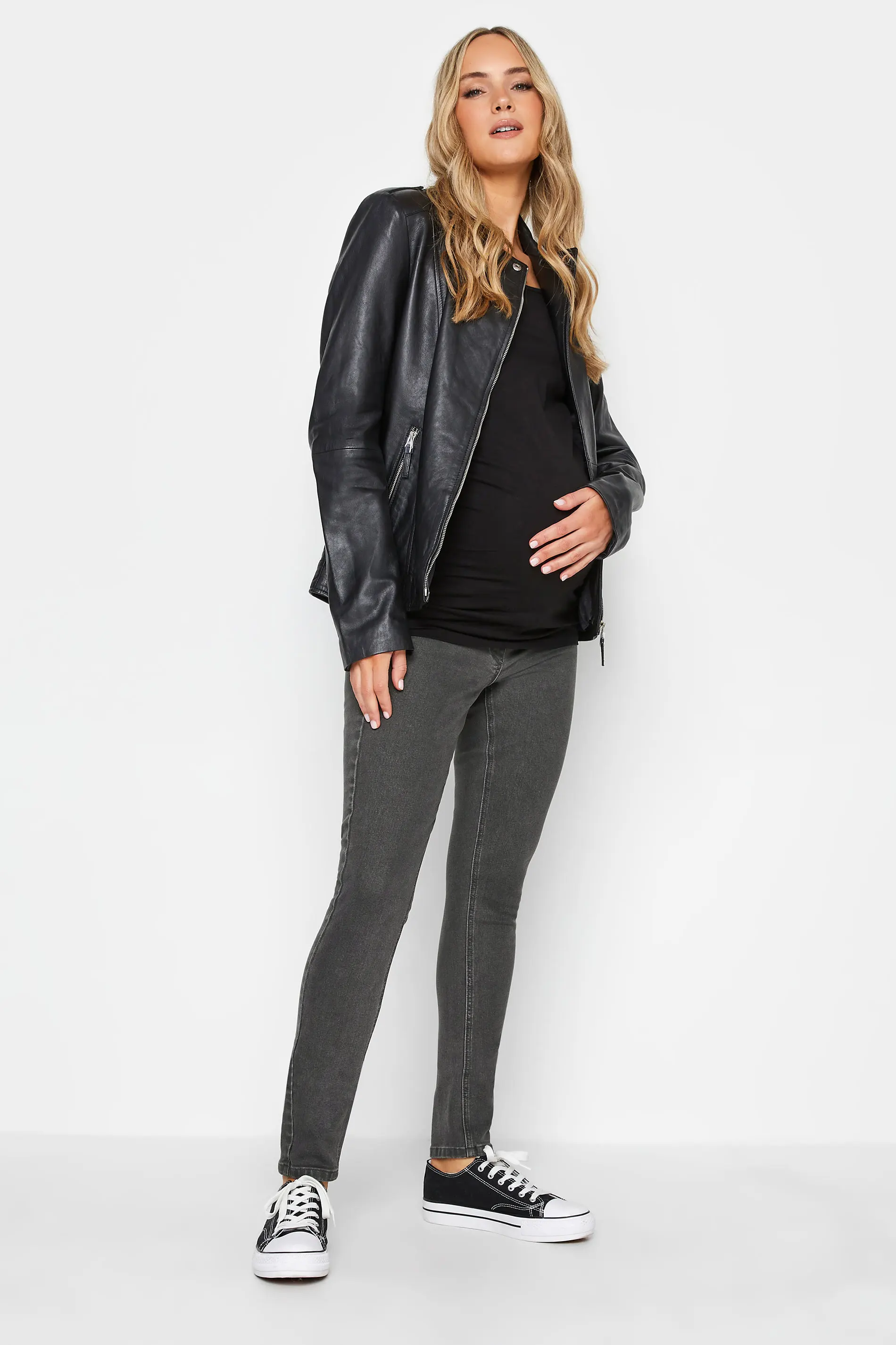 Jersey Waist Band Washed Maternity Jeans