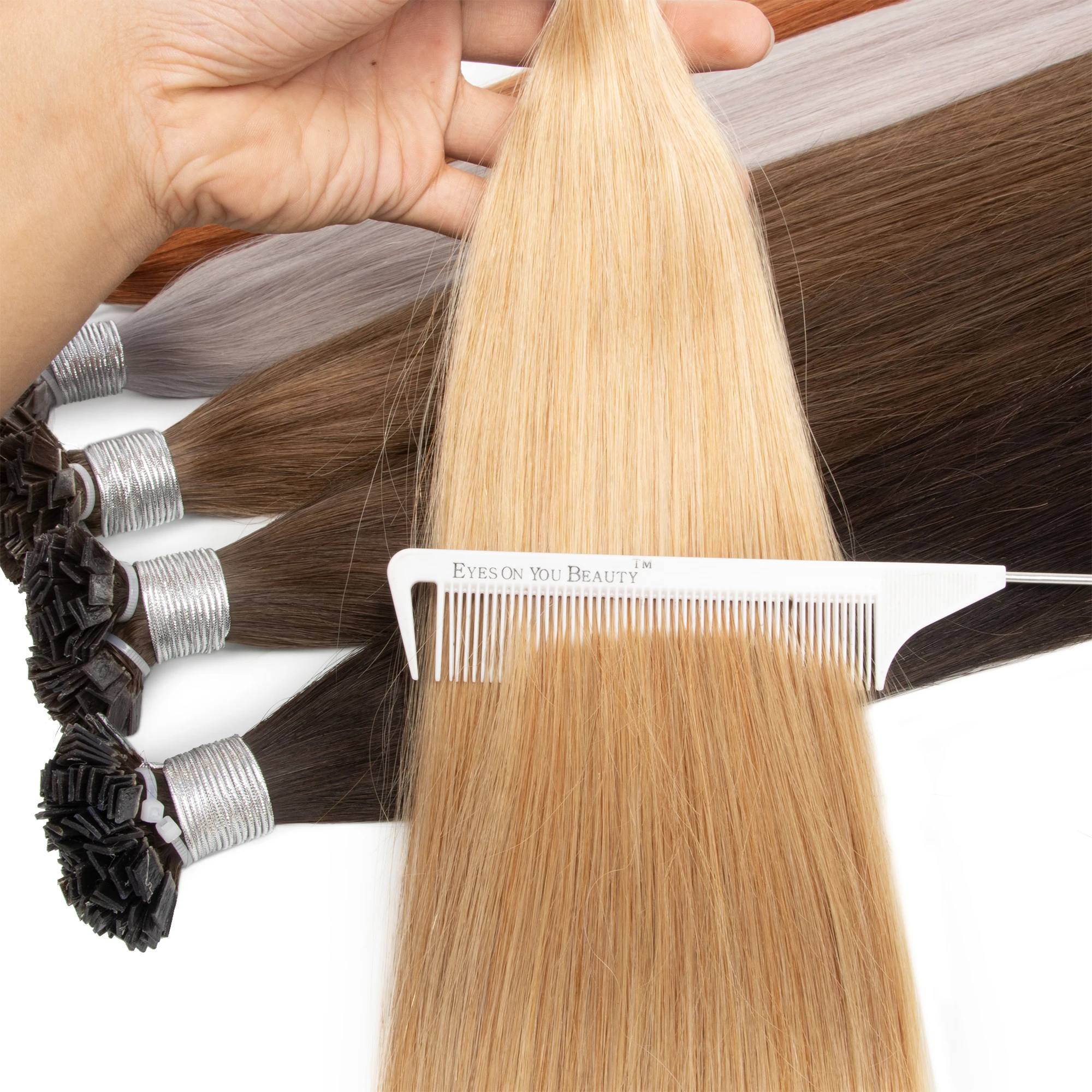 Unprocessed #613 flat tip Pre-bonded Russian human keratin raw virgin Italy heathy glue blonde K tip hair extension