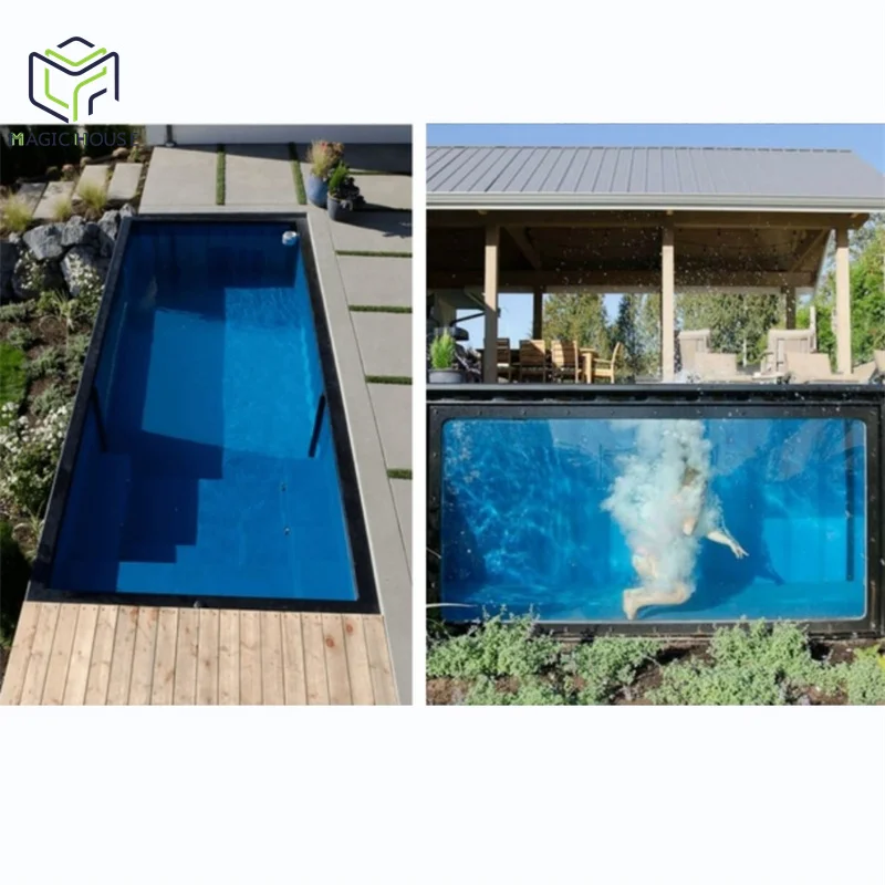 Magic House customized color 20ft 40ft container pool with equipments options pool container