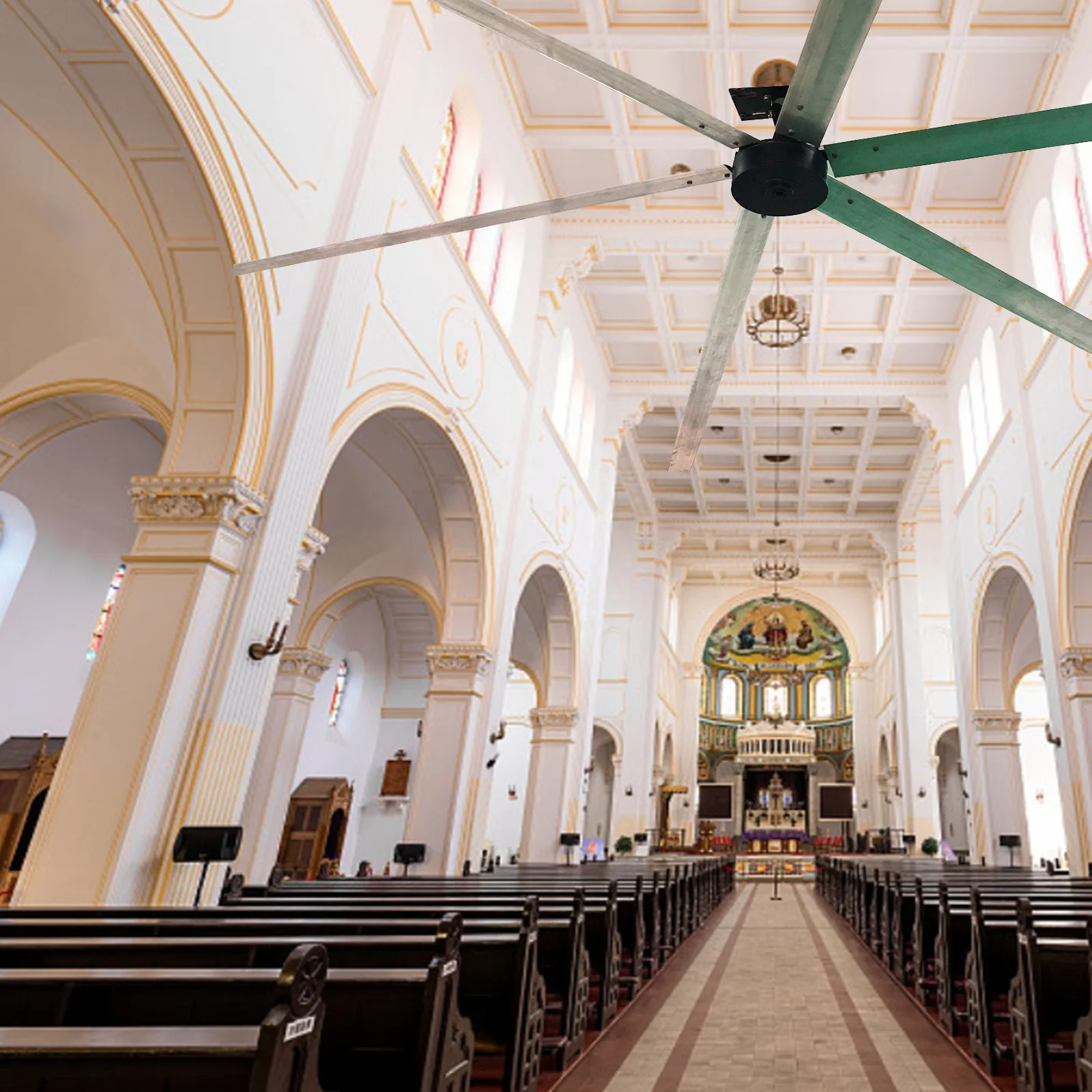 50/60HZ High temperature Industrial ventilators 24ft 20ft 12ft large ceiling fan for commercial