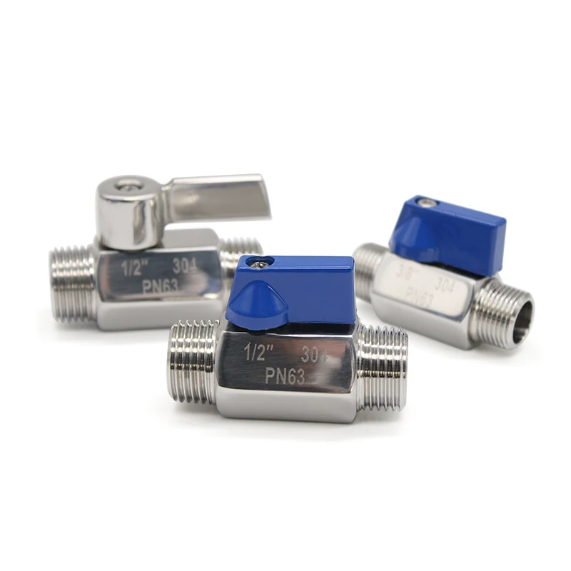 QiiMii Sanitary Stainless steel motorized  female male gas mini manual Mini Adaptor BSPT  Thread 2 way  ball valve 1/4