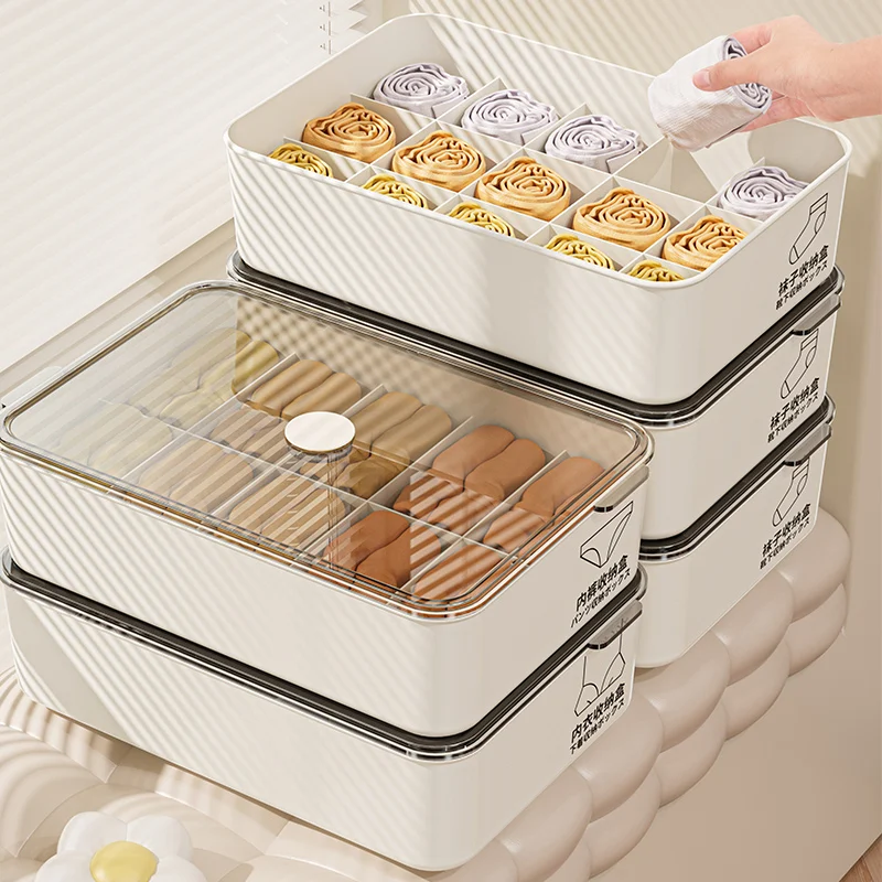 Современный пластиковый прямоугольник органайзер для одежды трусики коробка хранения со стильным дизайном