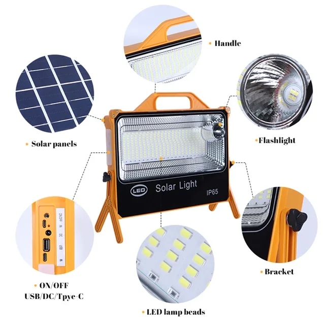 High Power Portable Super Bright 150W 200W Reflector LED Flood Light Outdoor IP65 Waterproof