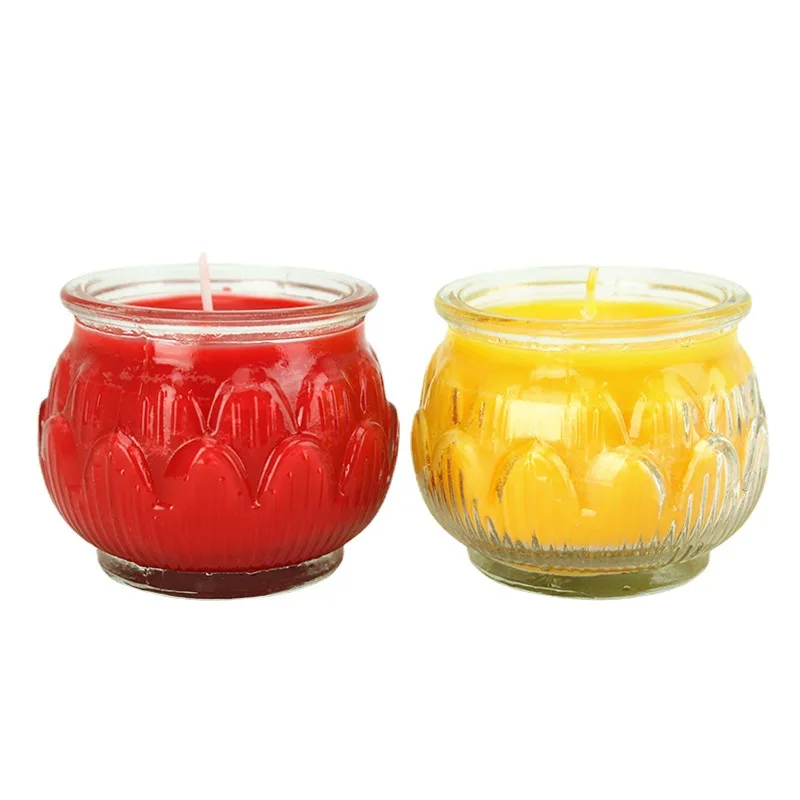 Butter lamp Lotus Candles holder Buddha Ghee Candle Household Smoke-free Buddhist Candles