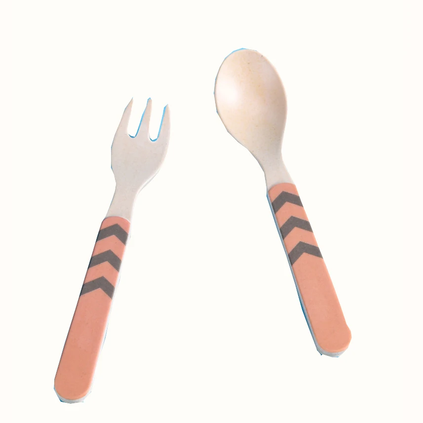 5pcs Sets Bamboo Cartoon Pattern Custom Plate Fiber Children Dinnerware Set