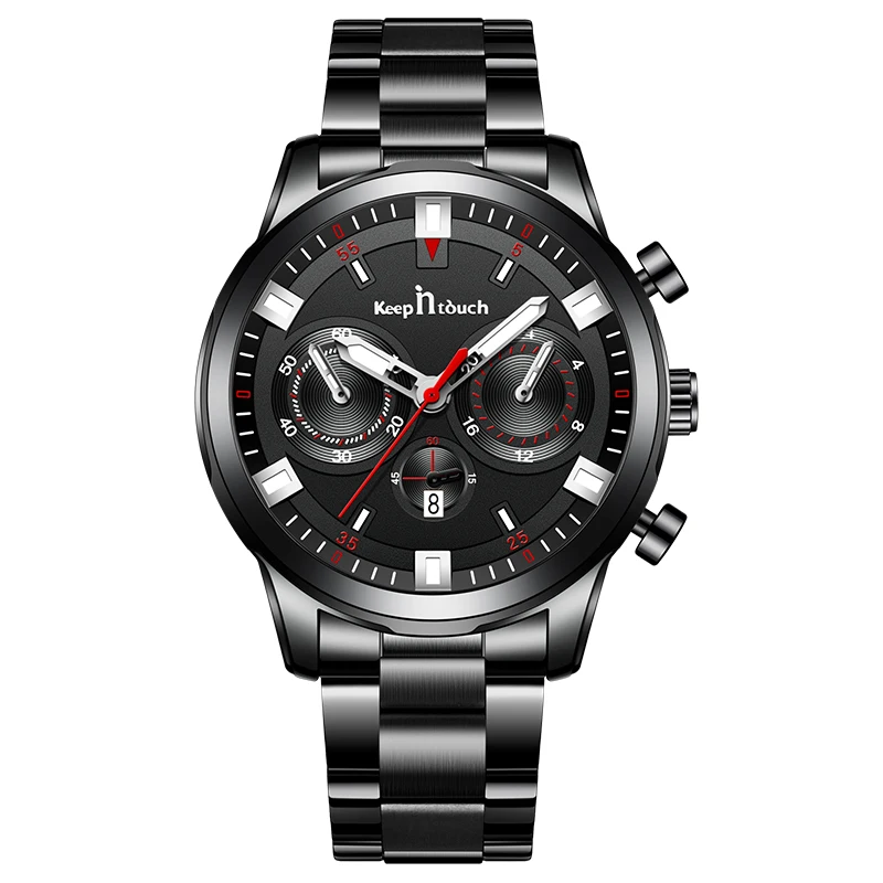 Wholesale 2020 Hot Selling Luxury Mens Stainless Steel Watches Custom Logo Quartz Wristwatch