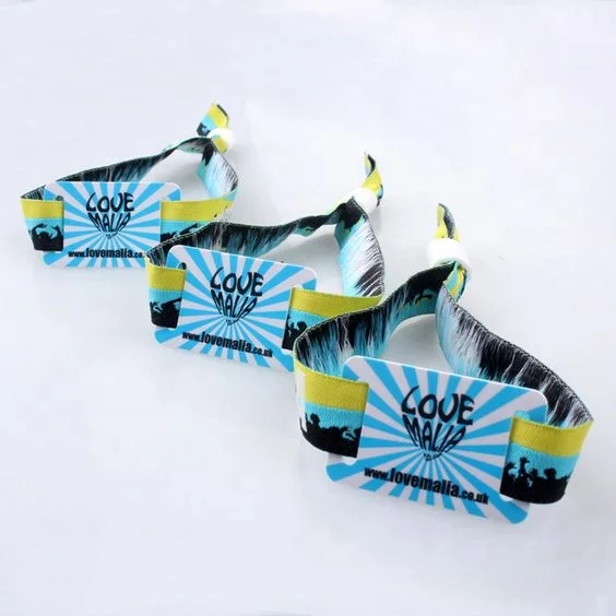 Custom Promotion  Rfid Iabel Tag Cheap Festival Event Wristband Satin Bracelet Nfc  Fabric Wristband