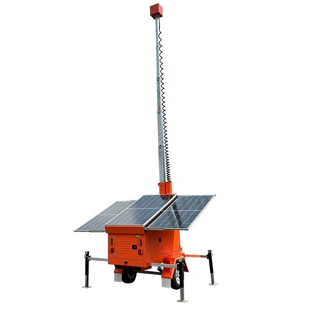 Lithium Battery Solar Tower with 2x PTZ Dome Cameras for CCTV