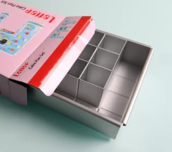 Цифровой письмо передвижной Тип торта квадратное блюдо для DIY выпечки алюминиевая