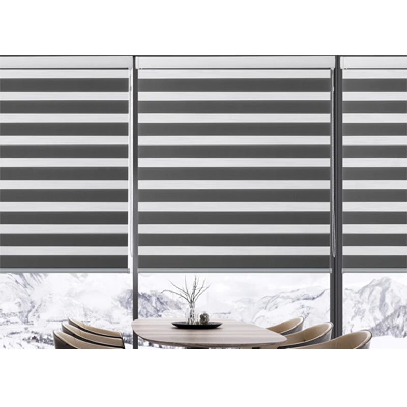 
 Vandy Home Factory Ready Made Modern Simple Blackout Fabric Zebra Roller Blinds Manual Motorized Zebra Shades  