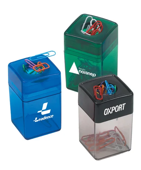 promo customized logo plastic magic cube clip dispenser /clip holder
