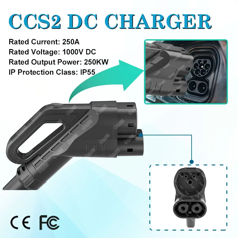 fast charging gun cable CCS2 40A 80A DC EV charging ccs 2 plug gun for European car