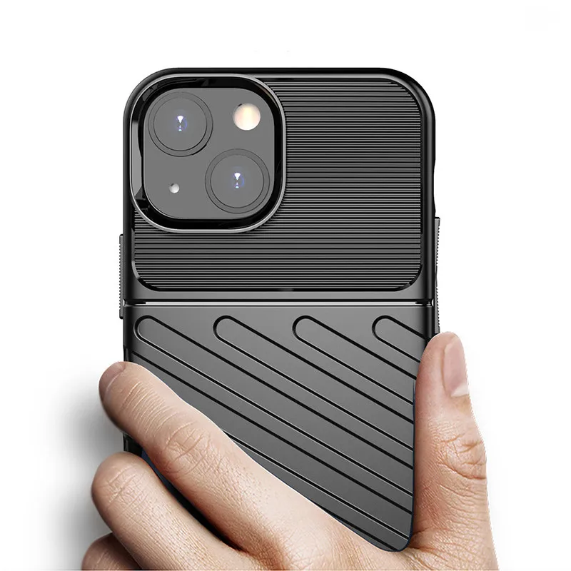 Durable Non-slip Shockproof All-inclusive Striped Tpu Soft Case For Iphone 15 Pro 14 Pro Max 13 Mini