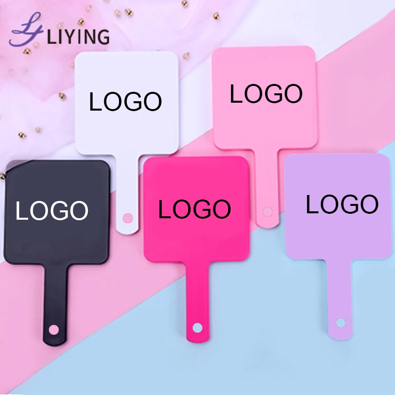 OEM Makeup Cute Hand Mirror Custom Logo Mirror Hand Held Cosmetic Mirror