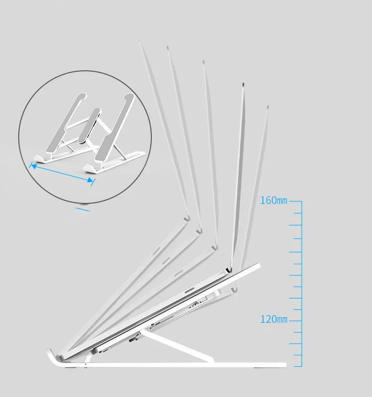 GuangDong Factory OEM/ODM wholesale price sliver gray pink colors ergonomic design 6 gear adjust height office use laptop stand