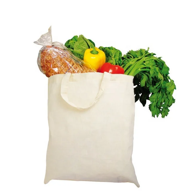 100% Natural Cotton Canvas Shopping Tote Bags Reusable grocery Bags with Custom Printed Logo