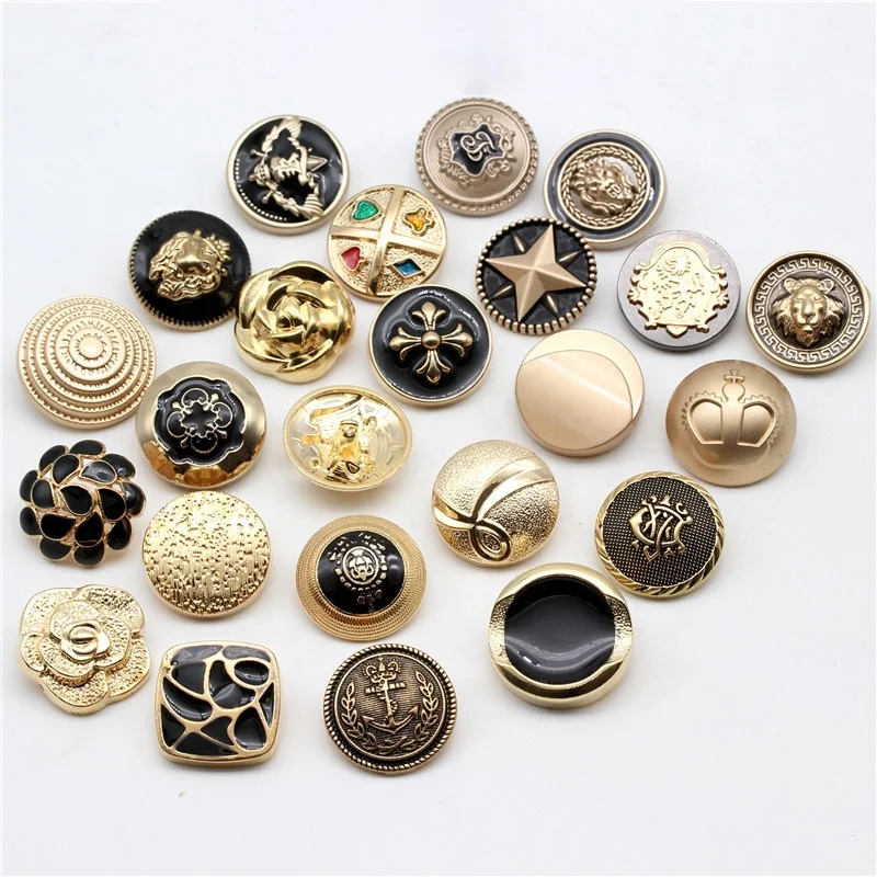 Free Sample Fashion Overcoat Buttons Logo Custom Embossed Metal Sewing Shank Button