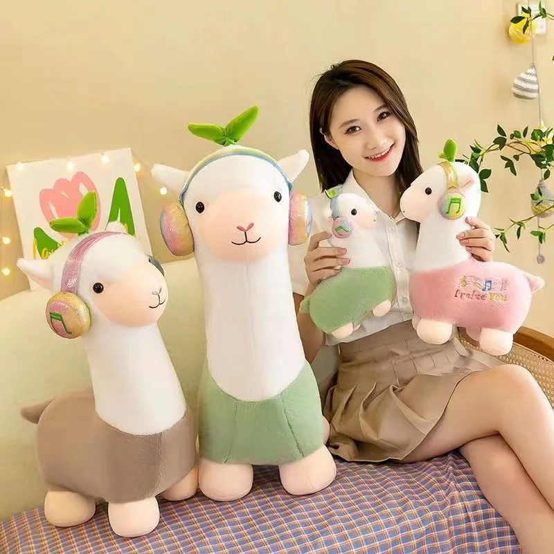 Hot sale alpaca pillow stuffed toy girl bed accompany soft plush doll home decoration birthday gifts wholesale