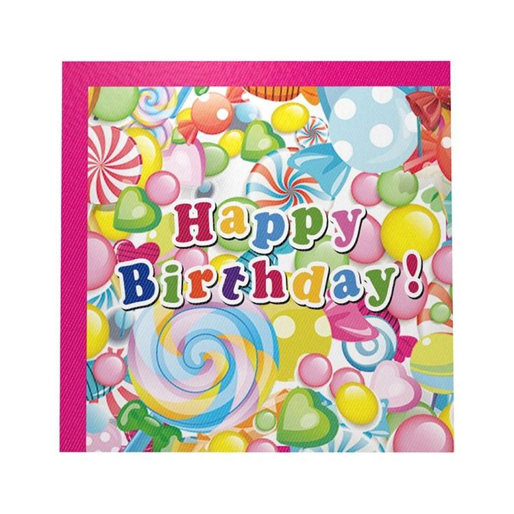 Lovely Candy Themed Party Tableware Plates Napkins Happy Birthday Kids Favors Cartoon Cups Baby Shower Party Supplies Decor