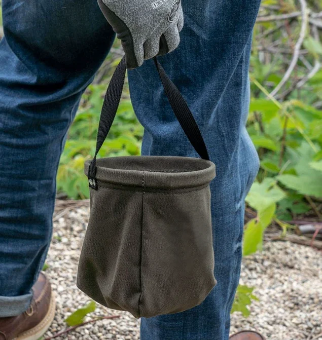 Custom Utility Ripstop Small Open Top Power Tool Storage Bag Heavy Duty Foldable Mens Waxed Canvas Bucket Bag For Tools