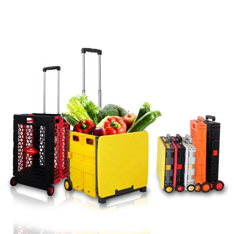 pack &roll folding shopping trolley foldable shopping crate trolley wholesale grocery trolley personal with wheel cart