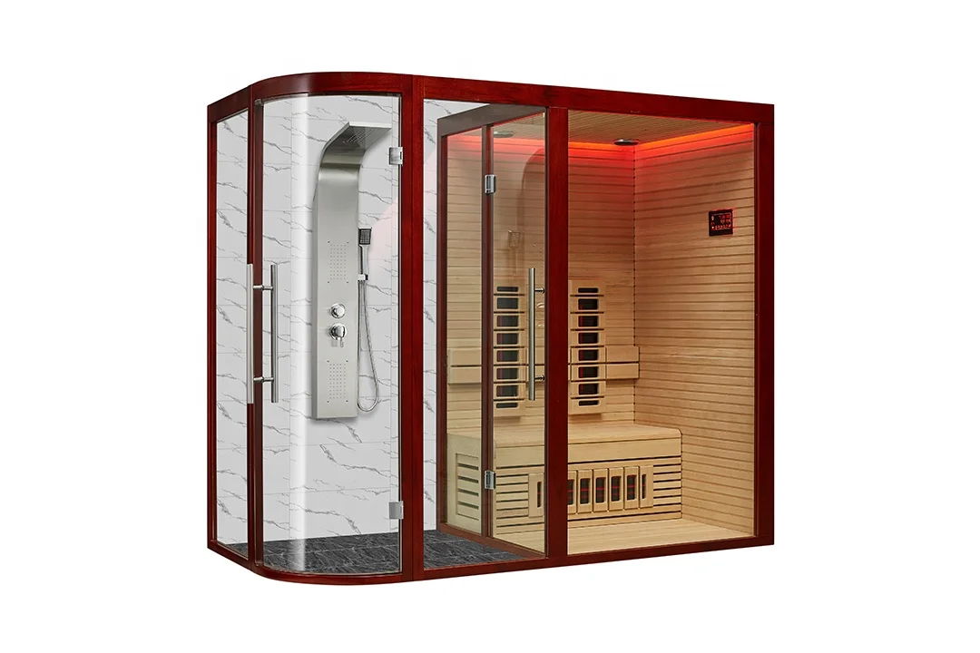 High quality Frame Tempered Glass Rectangle Sliding Computer controlled Steam Shower room