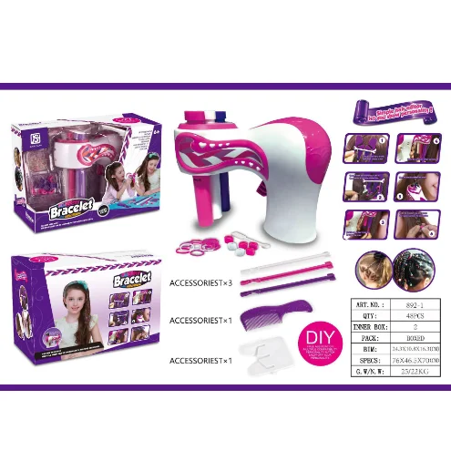 Hairdressing puzzle diy three strand braid hands girl house electric automatic hair braider toy