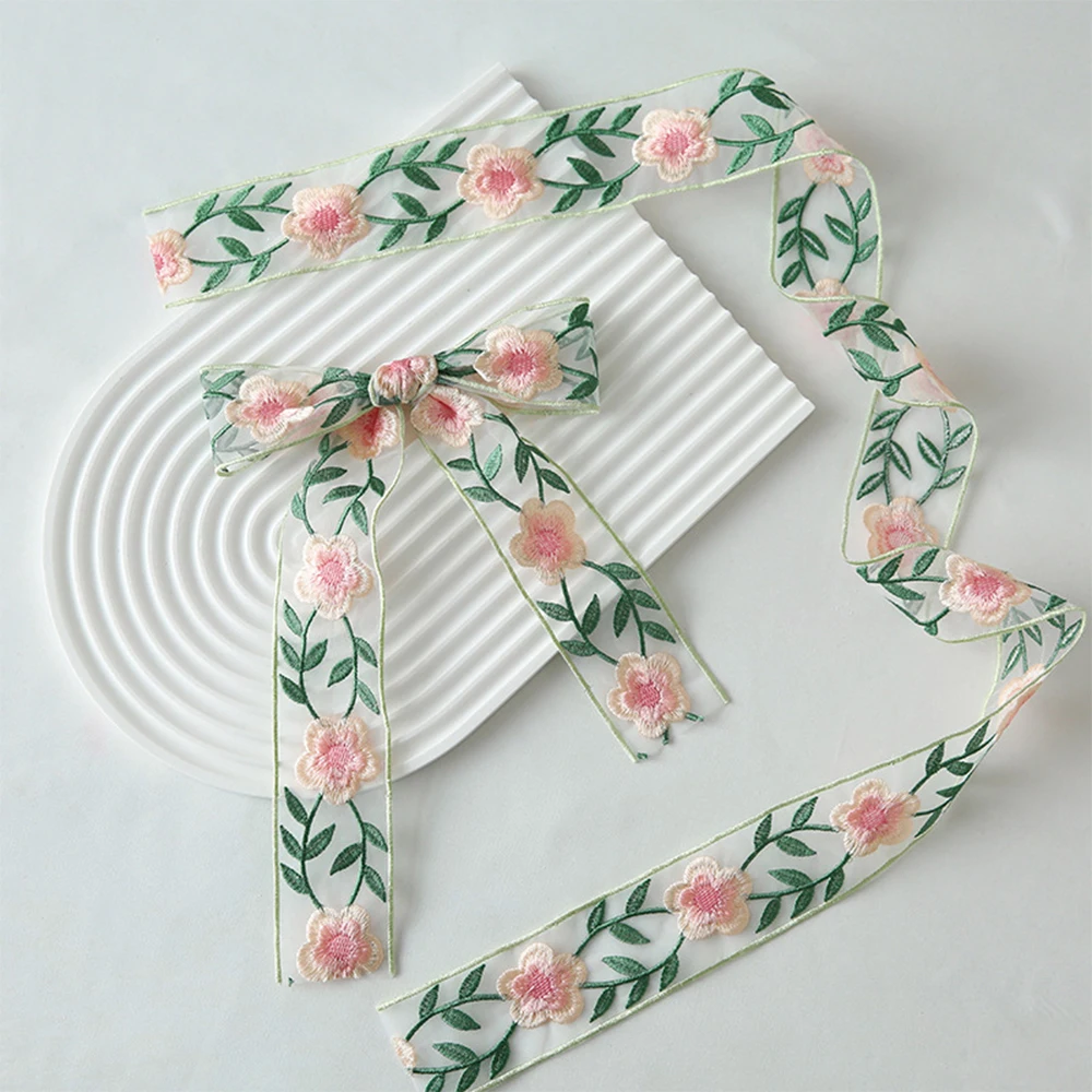 INUNION 38MM Chinese Embroidery Applique Flower Wrapping Paper Embroidered Ribbon