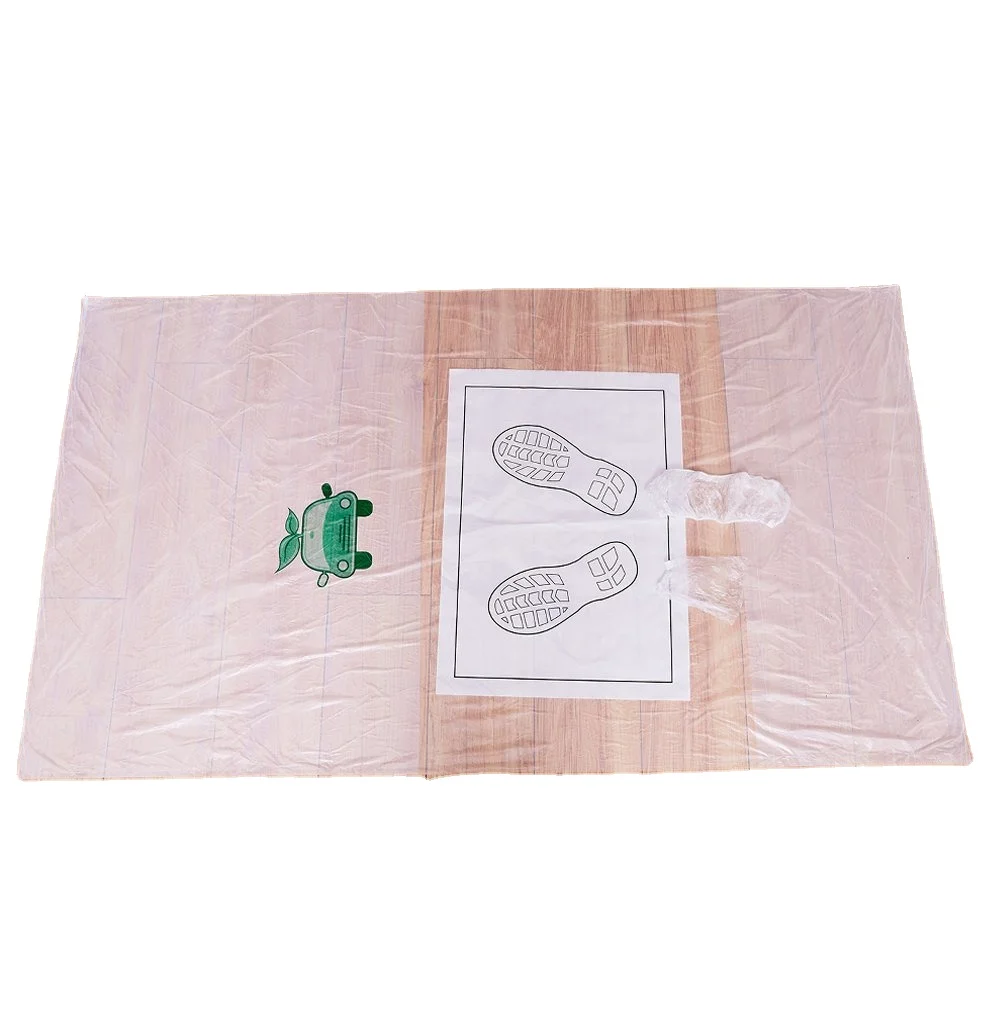 4Pcs Disposable Plastic Steering Wheel Cover & Seat Cover for Auto Maintenance Services and Interior Protection