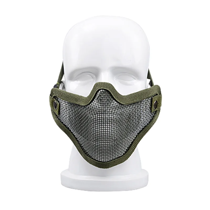 Wholesale self-defense protective gear Military fans equipped metal wire mesh half face mask Outdoor field protective mask