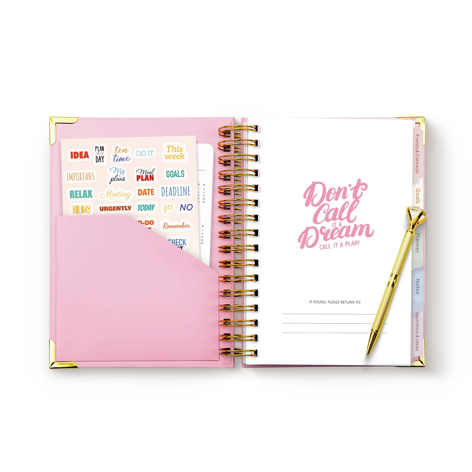 Custom Leather Journal Spiral Weekly Monthly Agenda Daily Goal Digger Diary Undated PLANNER BOOK Notebook