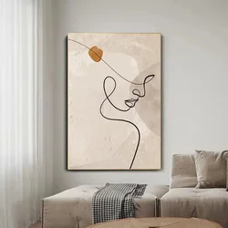 Drawing in the living room ins style Randy simple background wall decorative painting light luxury high sense floor painting